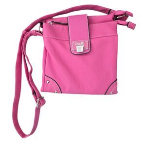 Rosetti Pink Crossbody Purse Multi Pocket Magnetic Flap Handbag EUC
